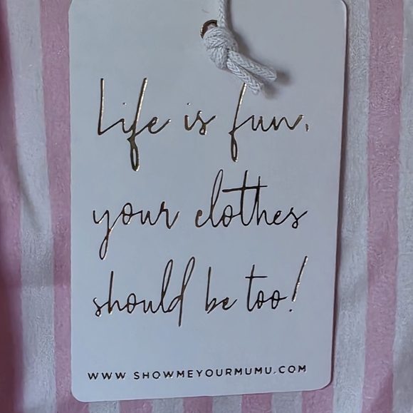 Show Me Your Mumu Harlow Belted Robe Pink & White Striped OS NWT - Picture 6 of 7